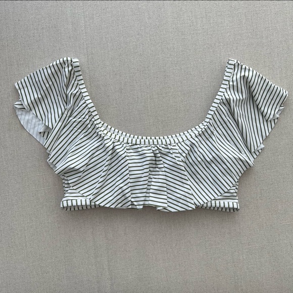 Picturesque Off Shoulder Striped Swim Top - Picture 11 of 11